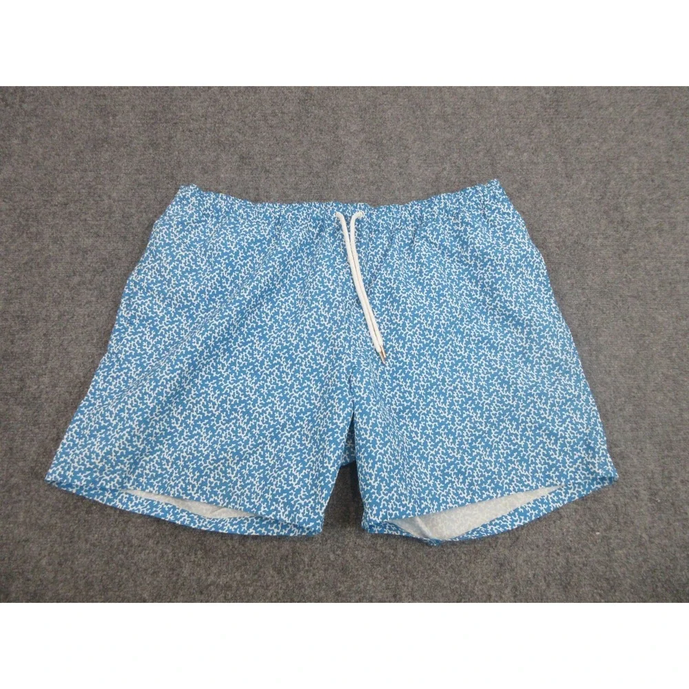 Bonobos Swim Trunks Mens 2XL Blue Abstract Print Mesh Lined Drawstring Beach